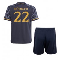 Koszulka piłkarska Real Madrid Antonio Rudiger #22 Strój wyjazdowy dla dzieci 2023-24 tanio Krótki Rękaw (+ Krótkie spodenki)